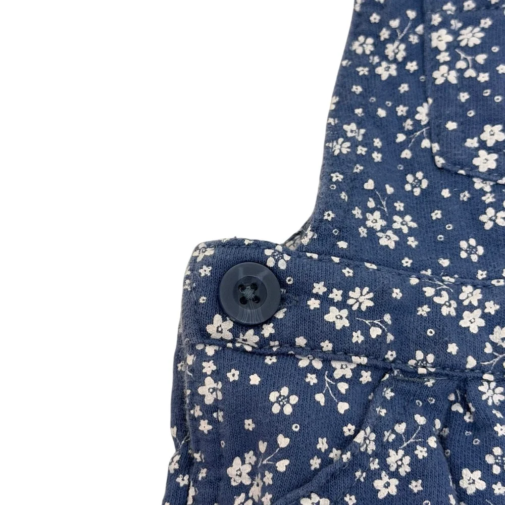 Carters Baby Girl Blue Floral Cotton Shortall Romper Overalls 12 Months